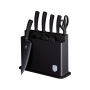 BLACK SILVER КОМПЛЕКТ НОЖОВЕ СЪС СТОЙКА И ДЪСКИ 11 ЧАСТИ
