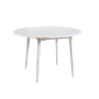 БЯЛА КРЪГЛА РАЗТЕГАТЕЛНА ТРАПЕЗНА МАСА ТОНЕТ 110/110/78 СМ