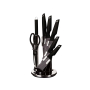 BLACK SILVER КОМПЛЕКТ НОЖОВЕ СЪС СТОЙКА 8 ЧАСТИ