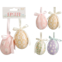 СЕТ 2 БР. ДЕКОРАТИВНО ВЕЛИКДЕНСКО ЯЙЦЕ ЗА ЗАКАЧАНЕ 9.5/4.5/10 СМ АСОРТИ