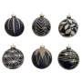 MAGICAL CHRISTMAS КОЛЕДНА ТОПКА ЧЕРЕН/ЗЛАТИСТ 8 CM АСОРТИ