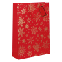 КОЛЕДНА ПОДАРЪЧНА ТОРБИЧКА СЪС ЗВЕЗДИ 10/33/46 СМ ЧЕРВЕНА