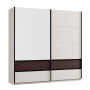 ДВУКРИЛЕН ГАРДЕРОБ КОЛХИДА С ПЛЪЗГАЩИ ВРАТИ И ОГЛЕДАЛО 220/62/217 СМ КАШМИР И ТЪМЕН ДЪРВЕСЕН