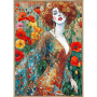 FLOWER WOMAN СТЪКЛЕНА КАРТИНА С РАМКА 50/70 СМ