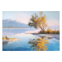 LAKESIDE КАРТИНА С РЪЧНО РИСУВАНИ ЕЛЕМЕНТИ 70/100 СМ