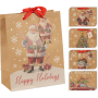 XMAS КОЛЕДНА ПОДАРЪЧНА ТОРБИЧКА 23/18/10 СМ АСОРТИ