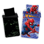 SPIDERMAN GLOW ДЕТСКИ СПАЛЕН КОМПЛЕКТ ДВУЛИЦЕВ ПАМУК 2 ЧАСТИ