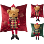 XMAS BEAR ДЕКОРАТИВНА ВЪЗГЛАВНИЦА 40X40CM АСОРТИ