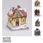 VILLAGE HOUSE СВЕТЕЩА КОЛЕДНА СТАТУЕТКА КЪЩА 10/12 СМ АСОРТИ