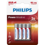 PHILIPS POWER ALKALINE AЛКАЛНИ БАТЕРИИ 4 БР. ААA 1.5V