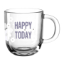 СТЪКЛЕНА ЧАША ЗА ТОПЛИ НАПИТКИ HAPPY TODAY 400 МЛ