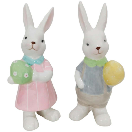 LUCKY RABBIT ДЕКО ЗАЕК С ЯЙЦЕ 22.7 СМ АСОРТИ