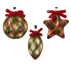 VELVET BOW КОЛЕДНА ТОПКА ЗА ЕЛХА 8 CM АСОРТИ
