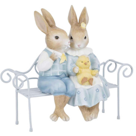 TRADITIONAL EASTER СТАТУЕТКА ДВОЙКА ЗАЙЧЕТА 31.7 СМ