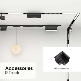 SLIM 25 R-TRACK МАГН. АЛУМ. КОНЕКТОР ЗА ВГРАЖДАНЕ 90° R-TRACK