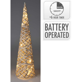 СВЕТЕЩА КОЛЕДНА ДЕКОРАЦИЯ КОНУС 16/16/60CM