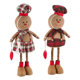 КОЛЕДНА ФИГУРА ДЖИНДЖИФИЛОВО ЧОВЕЧЕ С ТЕЛЕСКОПИЧНИ КРАКА 27/15/40-60h СМ АСОРТИ