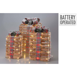 LED СВЕТЕЩА КОЛЕДНА ДЕКОРАЦИЯ ПОДАРЪК 20/20 СМ