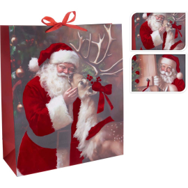 SANTA VELVET КОЛЕДНА ПОДАРЪЧНА ТОРБИЧКА 42/16/48 СМ АСОРТИ