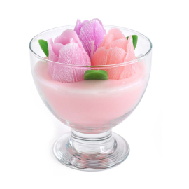 TULIPS СВЕЩ В ЧАША ЛАЛЕТА 11/14 СМ