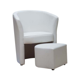 БЯЛ ФОТЬОЙЛ С ТАБУРЕТКА ДЖЕРБА 64.5/59.5/78 СМ И 41/40/30 СМ