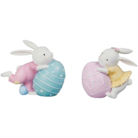 MODERN EASTER СТАТУЕТКА ЗАЙЧЕ С ЯЙЦЕ 12 СМ АСОРТИ