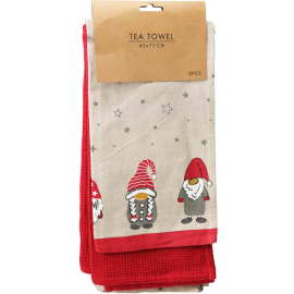 СЕТ 2 БР. КОЛЕДНА КУХНЕНСКА КЪРПА 45/70 СМ