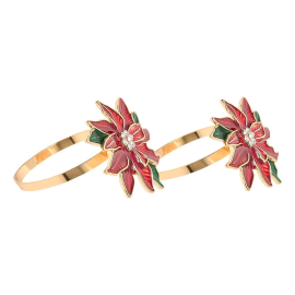 POINSETTIA СЕТ 2 БР. КОЛЕДНИ ПРЪСТЕНИ ЗА САЛФЕТКИ 4.5 СМ