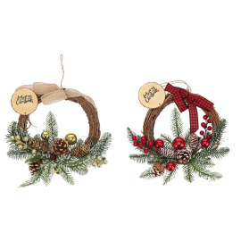 КОЛЕДЕН ВЕНЕЦ 24 СМ АСОРТИ