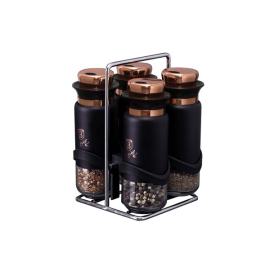 BLACK ROSE СЕТ 4 БУРКАНЧЕТА ЗА ПОДПРАВКИ СЪС СТОЙКА