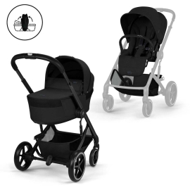 BALIOS S LUX BLK БЕБЕШКА КОЛИЧКА 2 В 1 СЪС СГЪВАЕМ КОШ