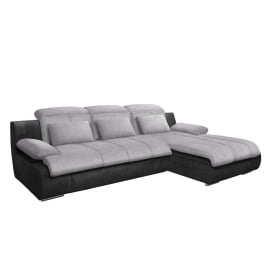 СИВА ЪГЛОВА ХОЛНА ГАРНИТУРА МУЛТИ С ДЕСЕН ПОДЛАКЪТНИК, С ФУНКЦИЯ СЪН И РАКЛА 184/260/83 СМ