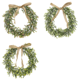 MYRI ВЕНЕЦ С ПАНДЕЛКА ОТ ИЗКУСТВЕНИ ЦВЕТЯ 40 СМ АСОРТИ