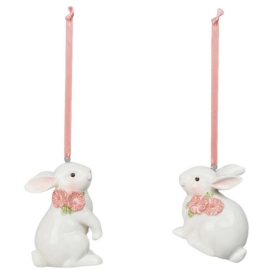 TRADITIONAL EASTER ДЕКОРАТИВНО ЗАЙЧЕ ЗА ЗАКАЧАНЕ 8.5 СМ АСОРТИ