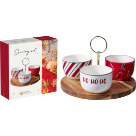 HO HO HO КОЛЕДЕН СЕТ ЗА СЕРВИРАНЕ 4 ЧАСТИ