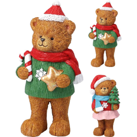BEAR КОЛЕДНА СТАТУЕТКА МЕЧЕ 15 СМ АСОРТИ