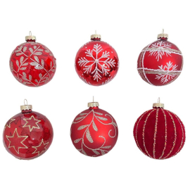 HO, HO, HOLIDAYS! КОЛЕДНА ТОПКА ЧЕРВЕНА 6 CM АСОРТИ