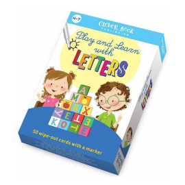 ИГРАЯ И УЧА С БУКВИТЕ (НА АНГЛИЙСКИ) - 50 АКТИВНИ КАРТИ С МАРКЕР - КЛЕВЪР БУК