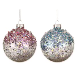 GLITTER КОЛЕДНА ТОПКА 8 СМ АСОРТИ