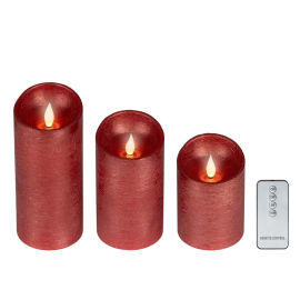 WAVING FLAME СЕТ 3 БР. LED КОЛЕДНИ СВЕЩИ С ДИСТАНЦИОННО
