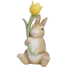 TRADITIONAL EASTER СТАТУЕТКА ЗАЙЧЕ С ЦВЕТЕ 17.7 СМ