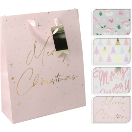 КОЛЕДНА ПОДАРЪЧНА ТОРБИЧКА 32/10/26 СМ АСОРТИ