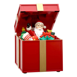 SANTA GIFT КОЛЕДНА СТАТУЕТКА ПОДАРЪК СЪС ЗВУК И ДВИЖЕНИЕ 20 СМ