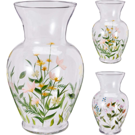 SPRING СТЪКЛЕНА ВАЗА НА ЦВЕТЯ 27 СМ АСОРТИ