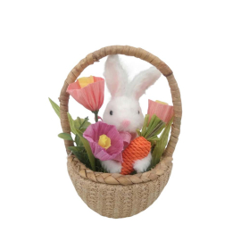 TRADITIONAL EASTER КОШНИЦА С ЦВЕТЯ И ЗАЙЧЕ 24 СМ