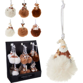 POMPOM КОЛЕДНА ВИСУЛКА 7 СМ АСОРТИ