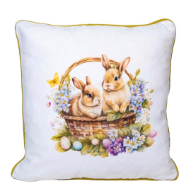 EASTER RABBIT BASKET ДЕКО ВЪЗГЛАВНИЦА С ЦИП