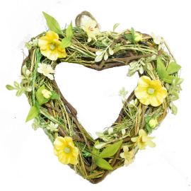 COTTAGE SPRING ВЕНЕЦ С ЦВЕТЯ СЪРЦЕ 30 СМ
