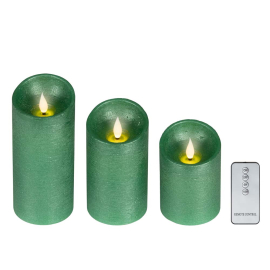 WAVING FLAME СЕТ 3 БР. LED КОЛЕДНИ СВЕЩИ С ДИСТАНЦИОННО