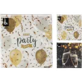 PARTY САЛФЕТКИ С НОВОГОДИШНИ/КОЛЕДНИ МОТИВИ 33/33 СМ 16 БР. АСОРТИ